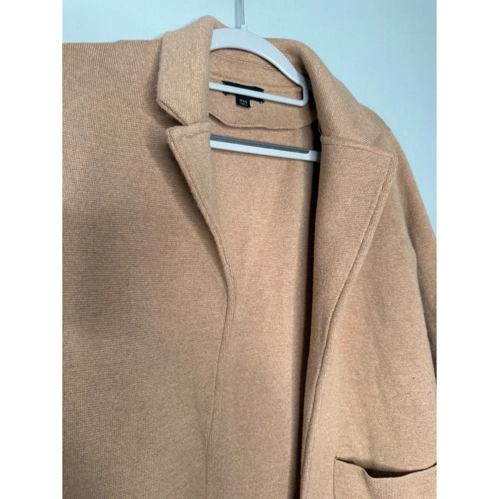 J. Crew 365 Sophie Open Front Sweater Blazer Tan Merino Wool‎ Blend